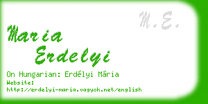 maria erdelyi business card